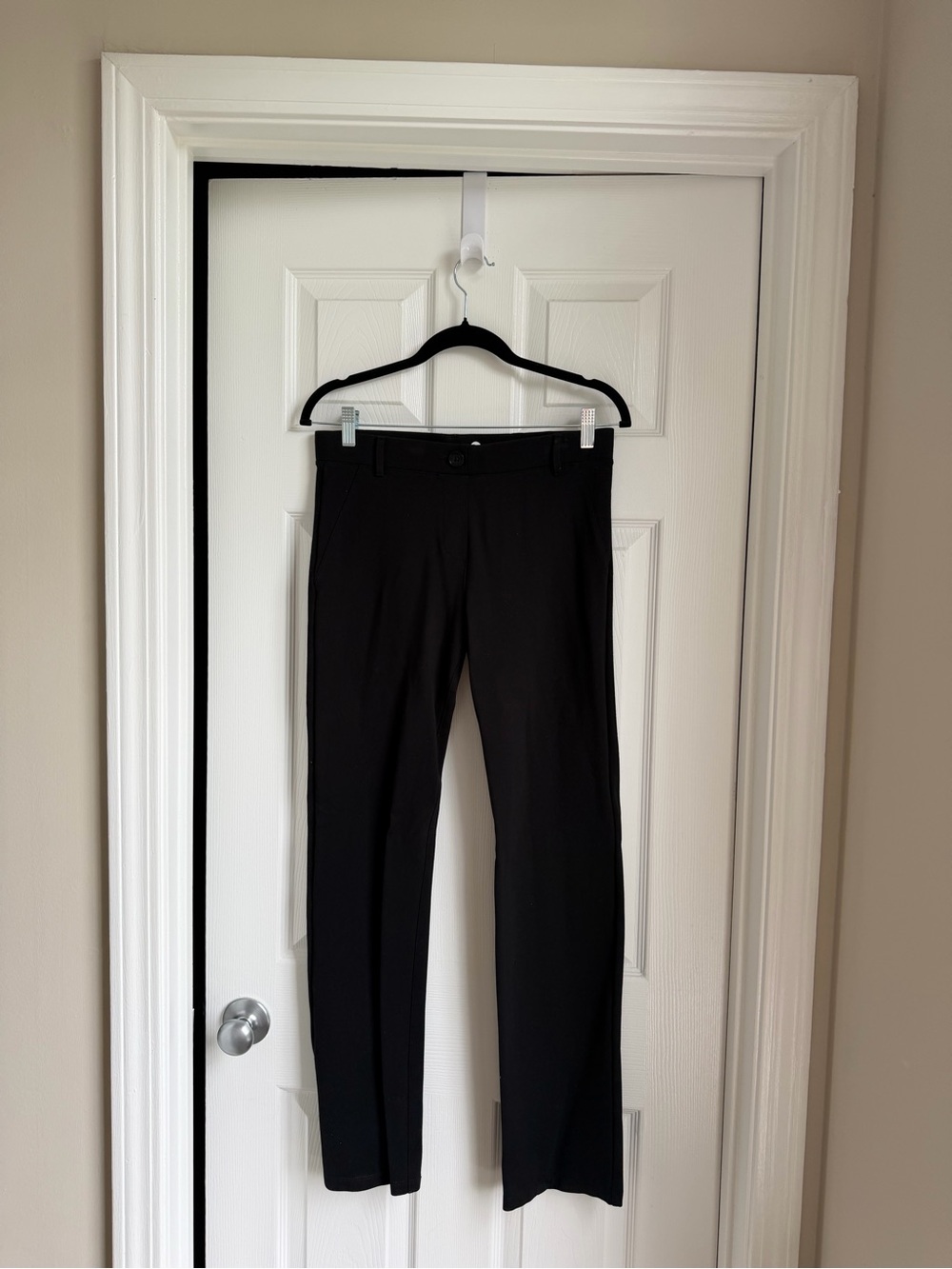 Betabrand Men's Black Dress Pants - Slim Straight